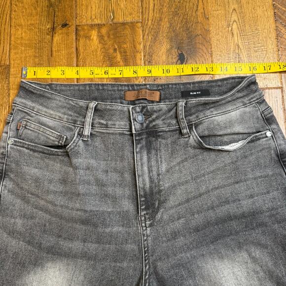 Judy Blue Jeans Womens 16W Gray Slim Fit High Rise Stretch Denim Charcoal Wash - Picture 4 of 8